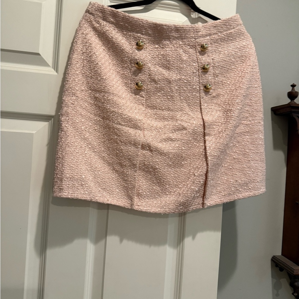 Lauren James Blush Tweed Pencil Skirt